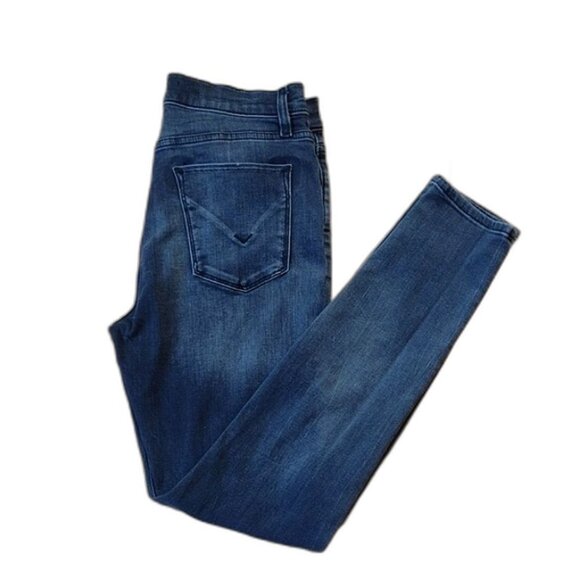 Hudson Barbara Super Skinny Black Wash Denim Distressed High Rise Jeans Size 28 - Picture 1 of 12